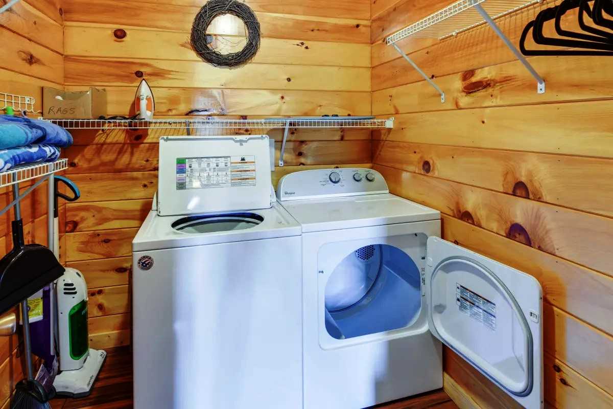The giant closet also houses the Washer 
